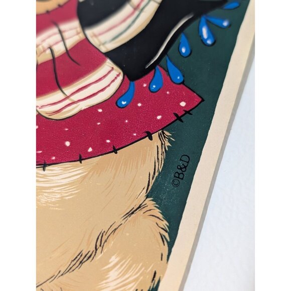 Vtg. Set of 8  B & C Vinyl Placemats Christmas Themed Bears - Picture 6 of 16